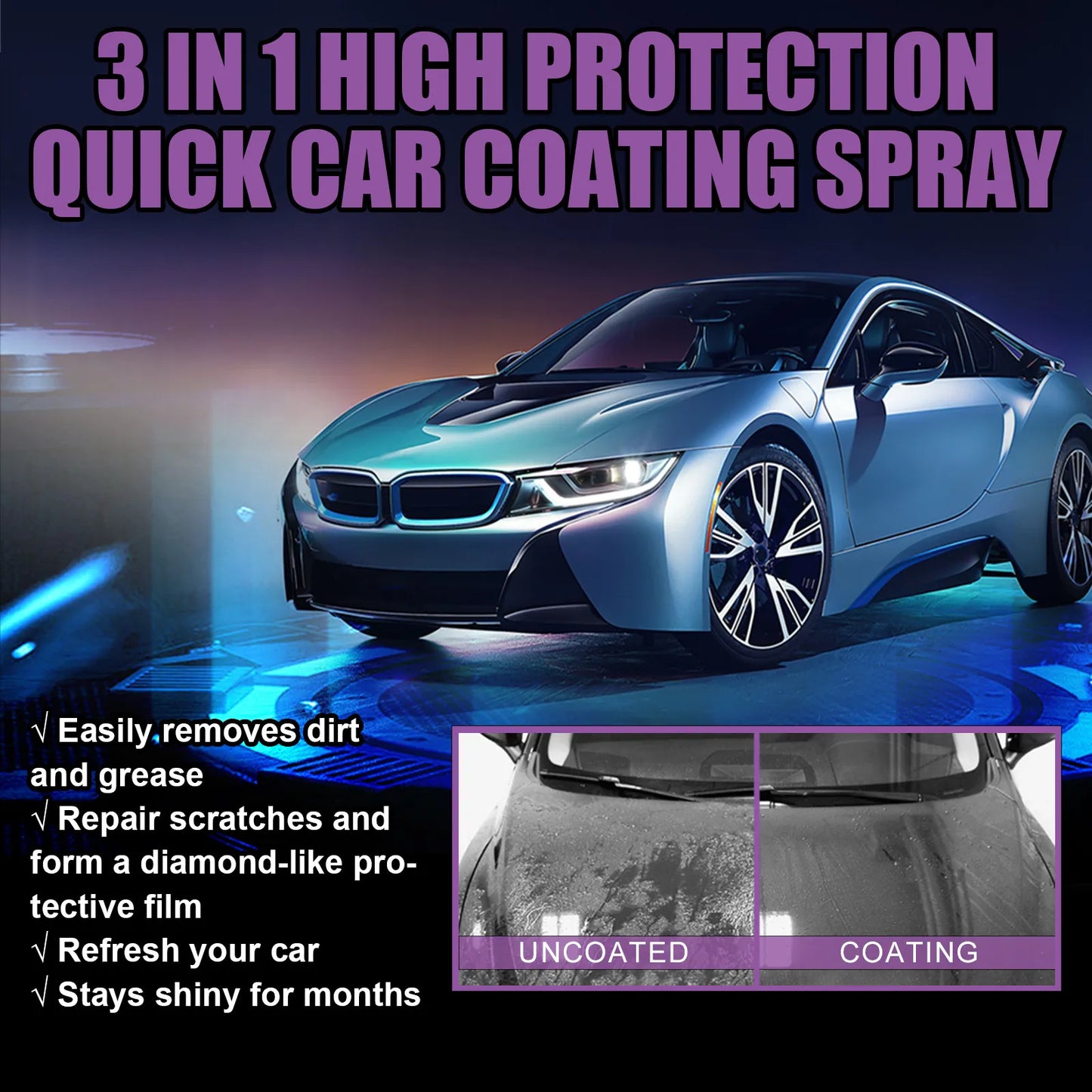 Premium Ceramic Spray Coating | Ultimate Mirror Finish & Advanced Protection ( BUY 1 GET 2 FREE )